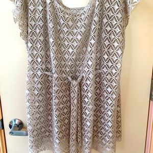 Beige bathing suit cover-up